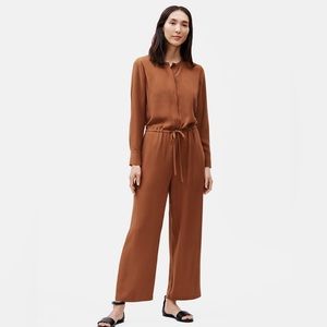Eileen Fisher silk georgette crepe jumpsuit
